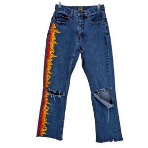 Caslon Hi-Rise Hand Painted Straight Leg Mom Jeans